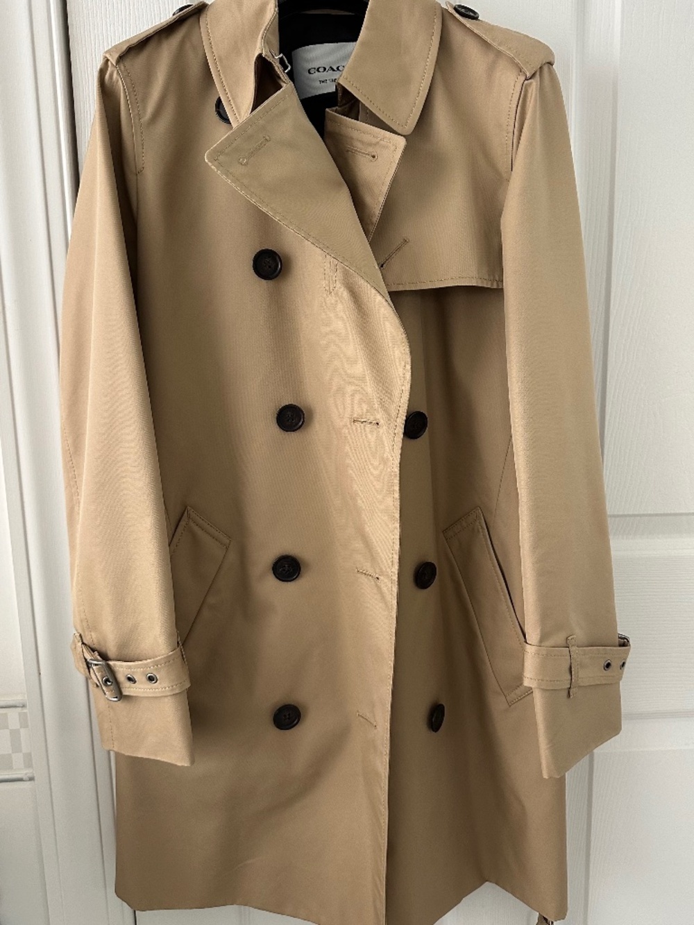 Coach Solid Mid Trench Coat Size S